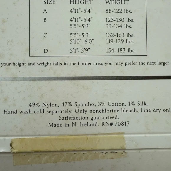 Victoria’s Secret Body Bare Hosiery 7 Denier Nude Size B‎ NWT Vintage - Picture 8 of 8